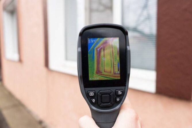 Aislamiento de vivienda unifamiliar: termografía de una fachada para detectar pérdidas de calor
